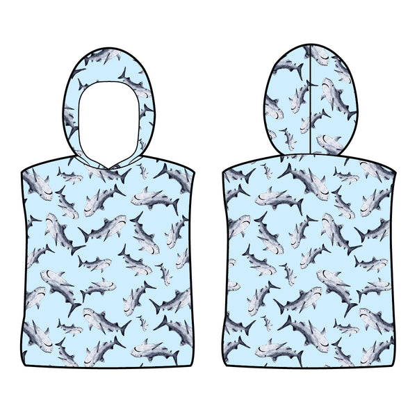 Copy of Microfibre Printed Kids Afterswim Hoodie - Many Great Whites