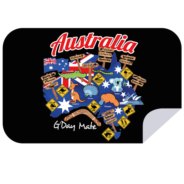 Microfibre XL Printed Towel - Aussie map