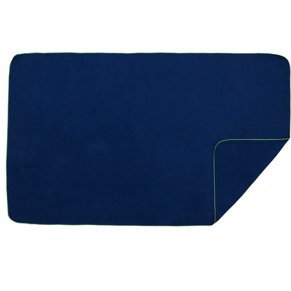 Microfibre Plain XL Towel - Navy / Lime