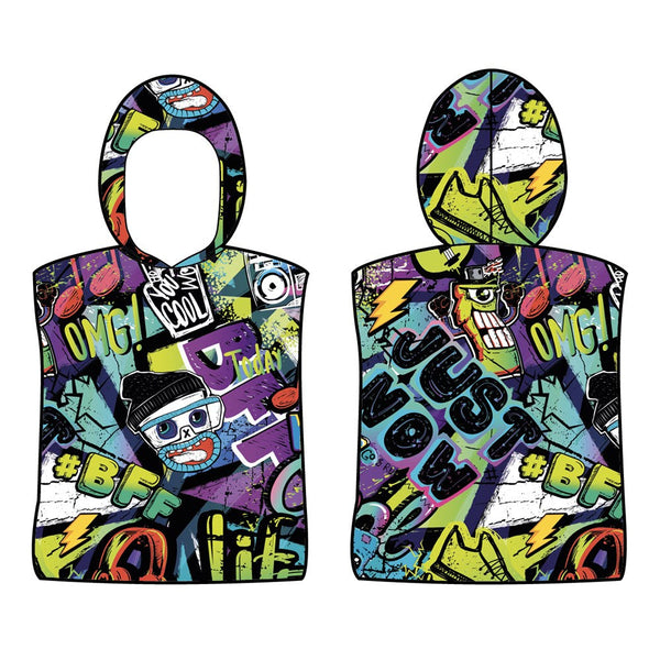 Microfibre Printed Kids Afterswim Hoodie - Just Now