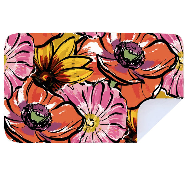 Microfibre XL Printed Towel - Painted Flowers