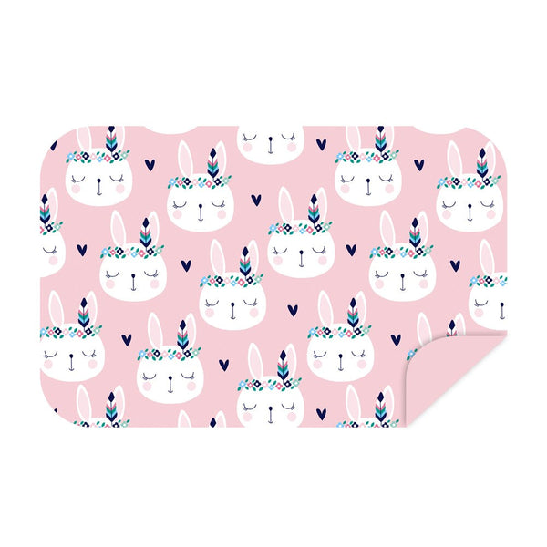 Microfibre L Double Sided Printed Towel - Sleeping Bunny