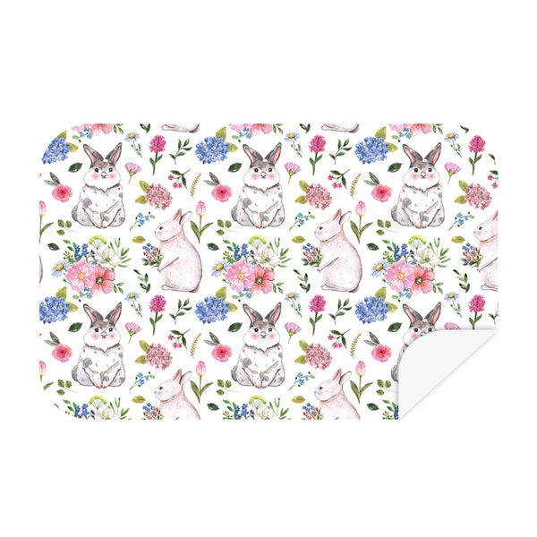 Microfibre L Double Sided Printed Towel - Bunny Garden